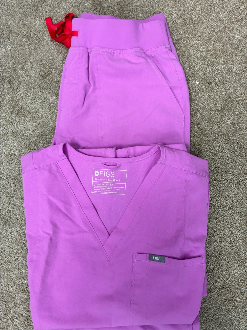 FIGS Women's Medical Scrub Set in Bright Pink